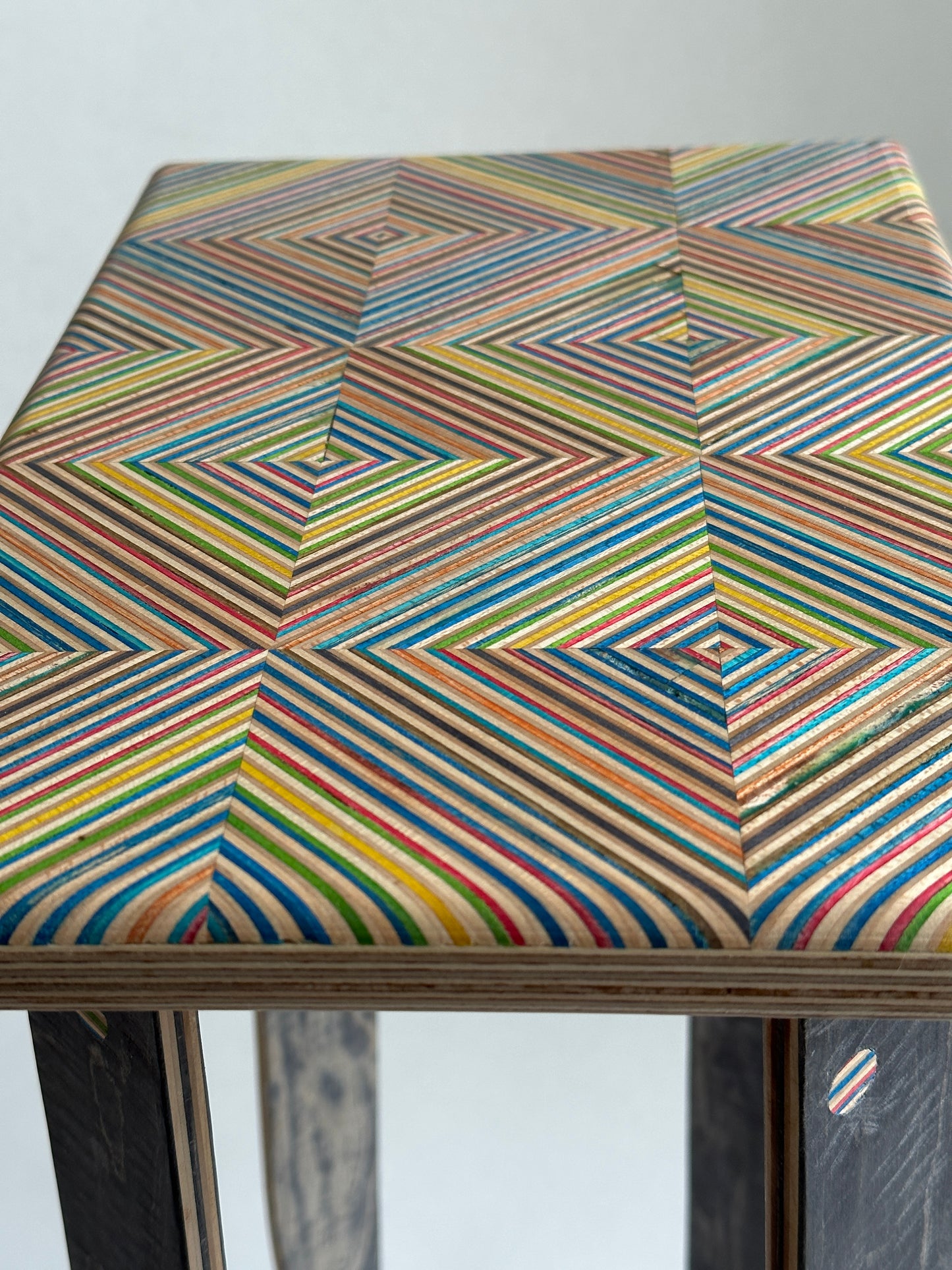 Side Table. Upcycled skateboard & birch plywood