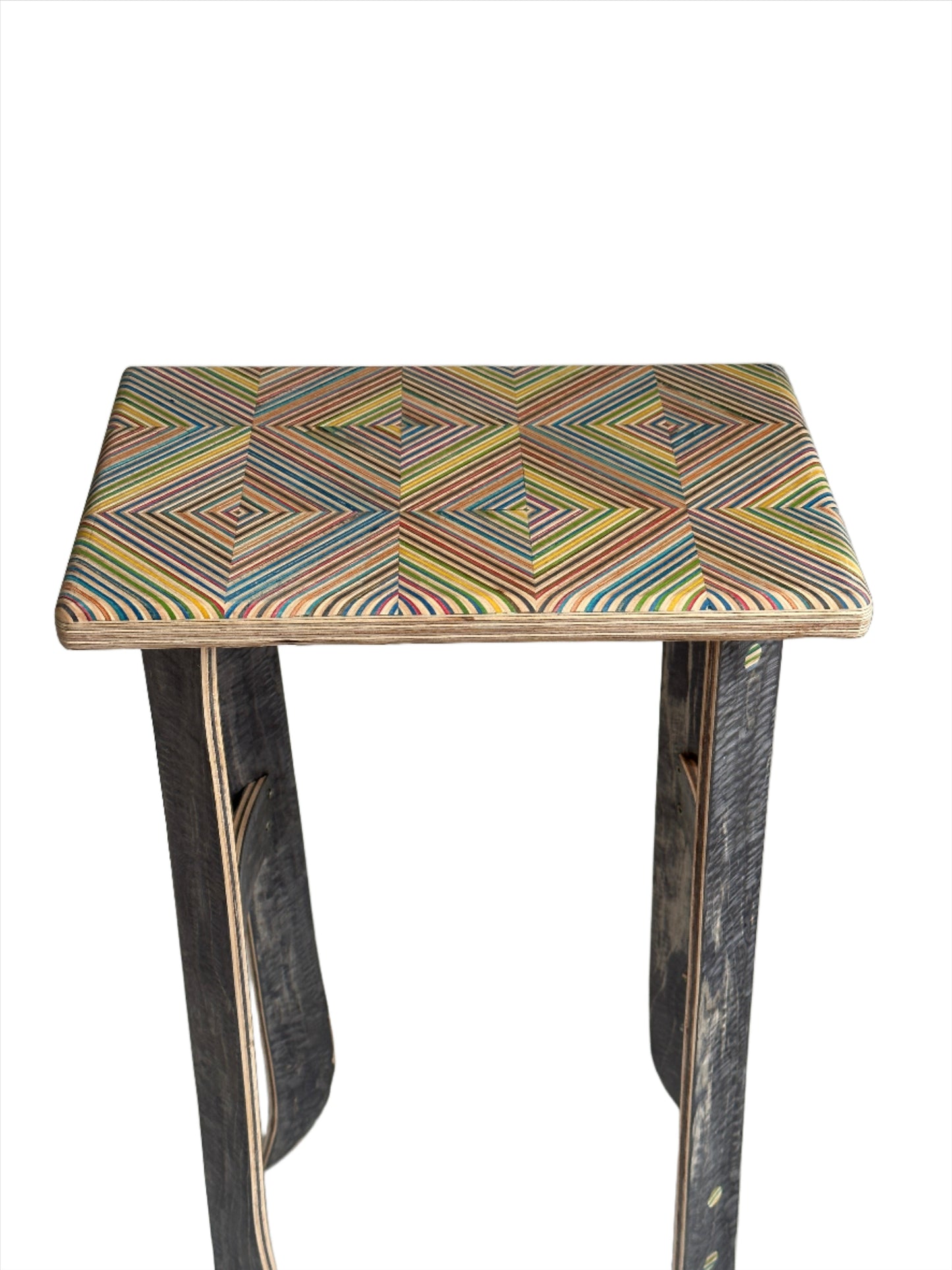 Side Table. Upcycled skateboard & birch plywood