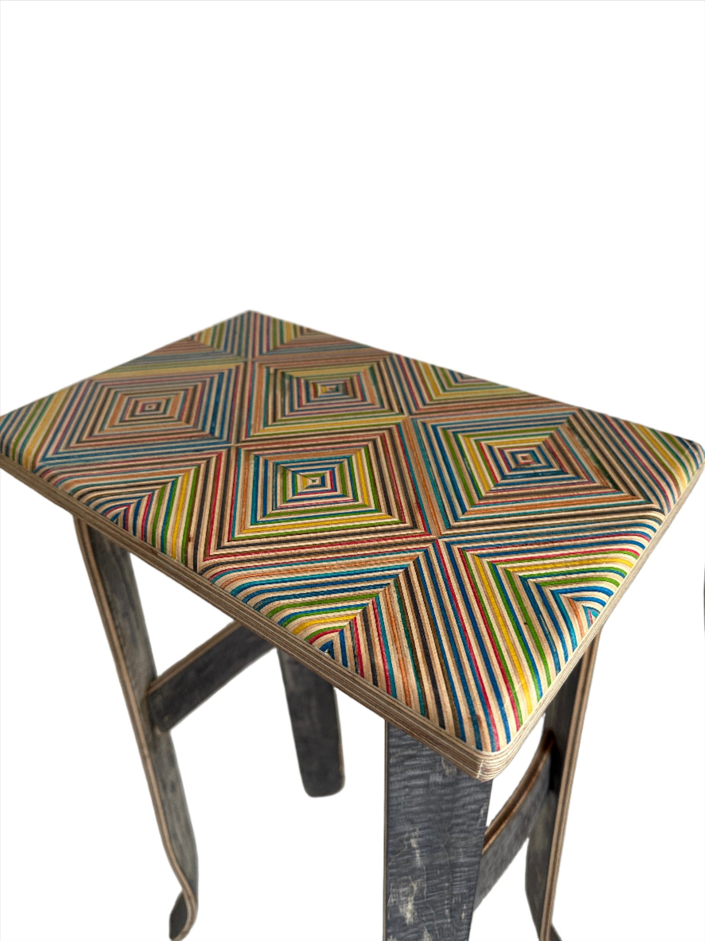 Side Table. Upcycled skateboard & birch plywood