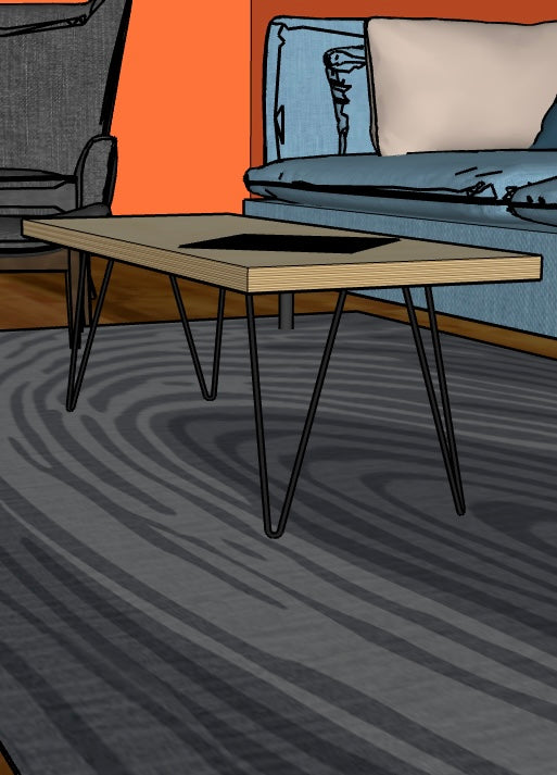 Coffee table with hairpin legs