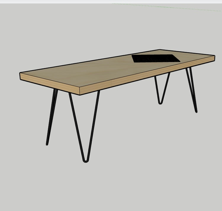 Coffee table with hairpin legs