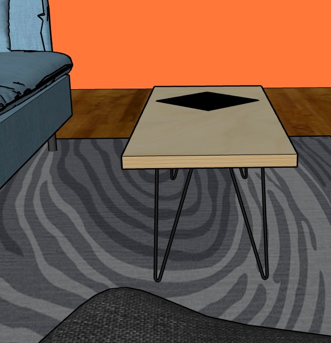 Coffee table with hairpin legs