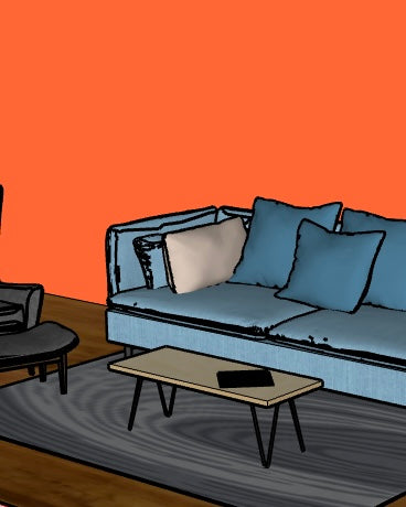 Coffee table with hairpin legs