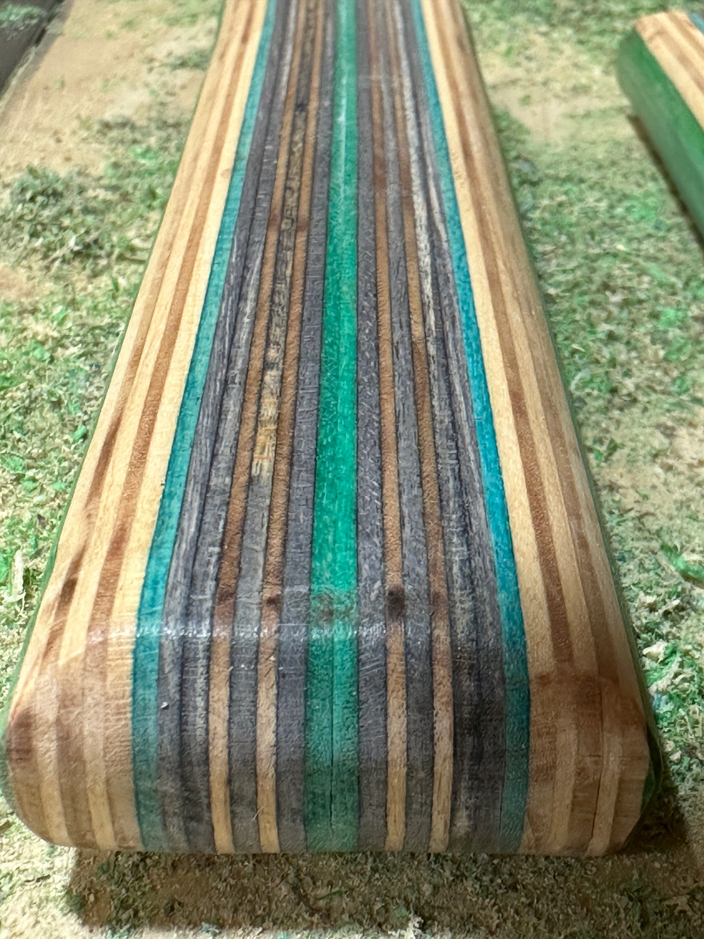 Incense holder. Green & Black upcycled skateboard