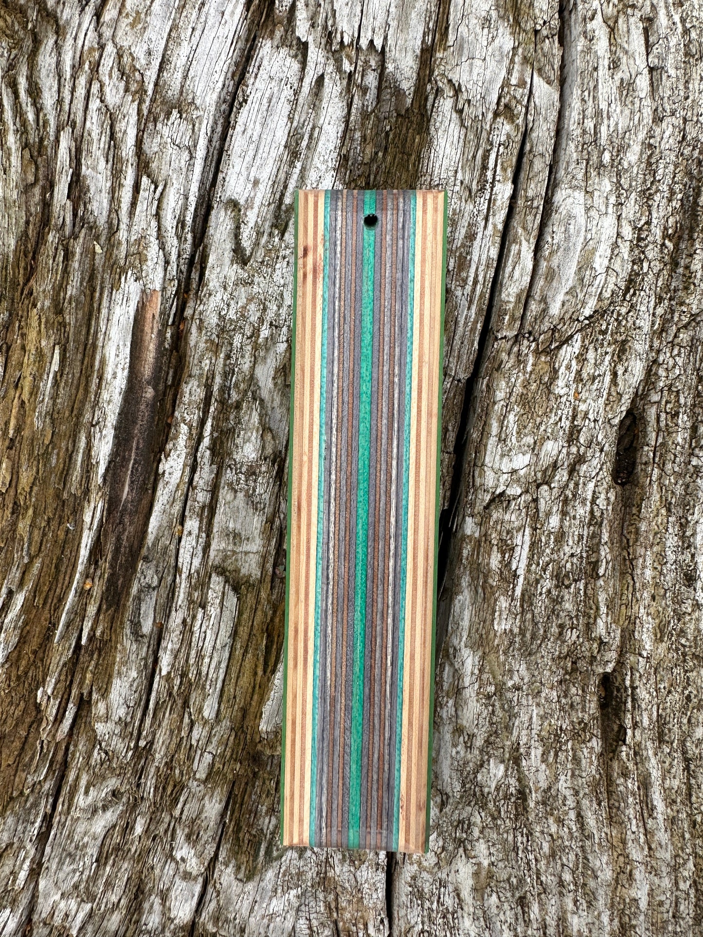 Incense holder. Green & Black upcycled skateboard