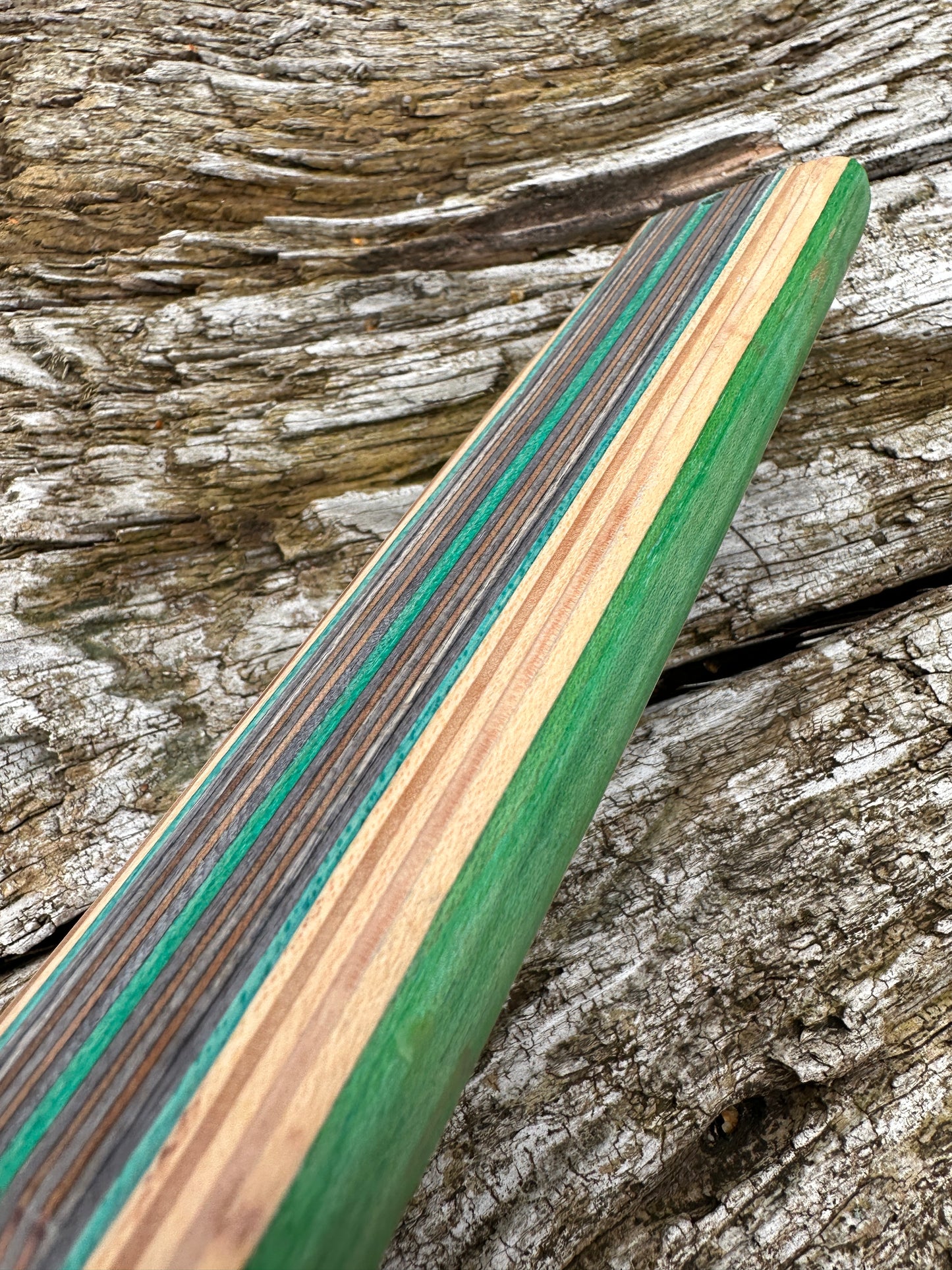 Incense holder. Green & Black upcycled skateboard