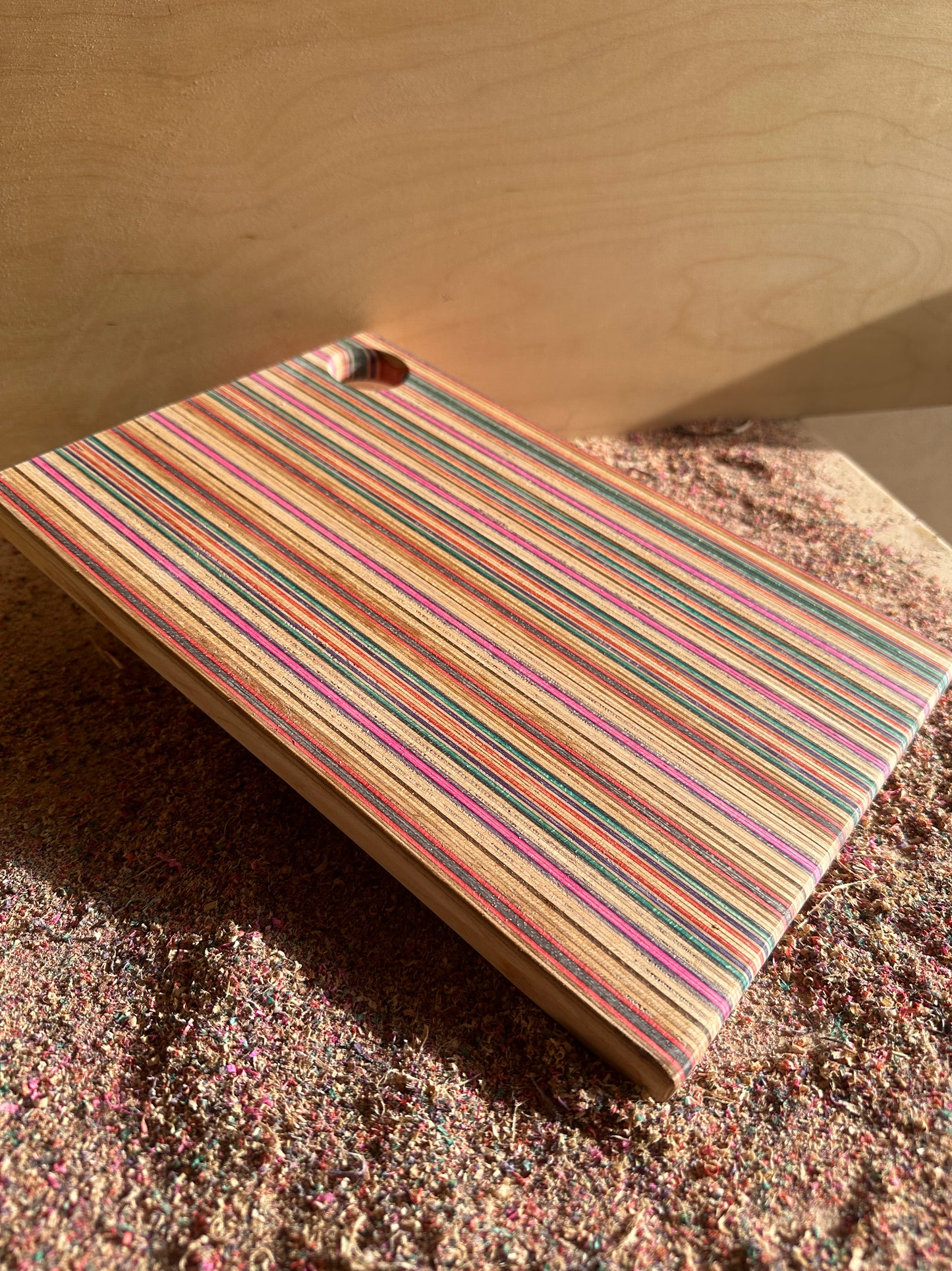 Chopping/Cheese/     Charcuterie/Snack Board made from solid maple skateboard