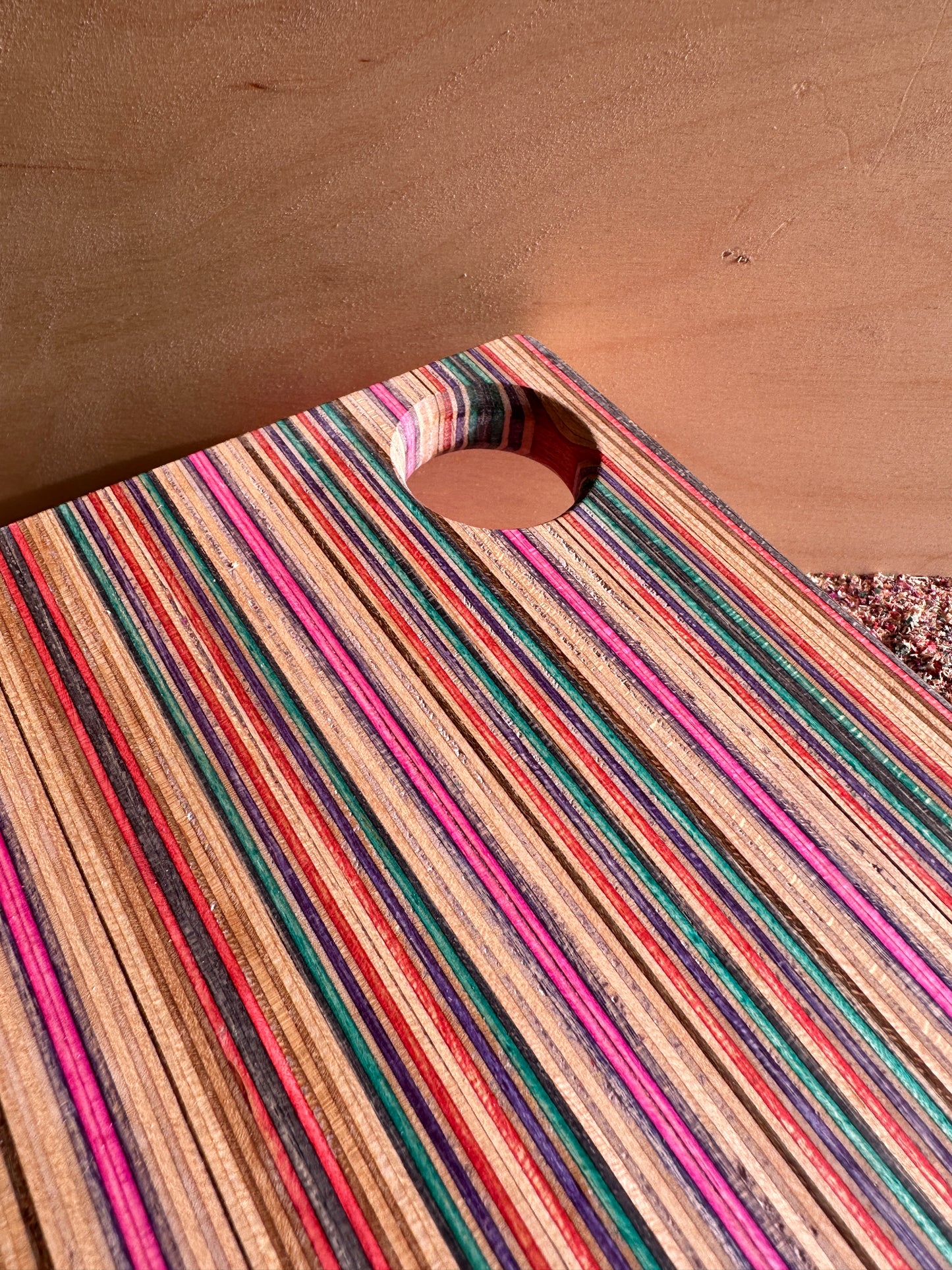 Chopping/Cheese/     Charcuterie/Snack Board made from solid maple skateboard