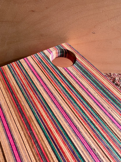 Chopping/Cheese/     Charcuterie/Snack Board made from solid maple skateboard