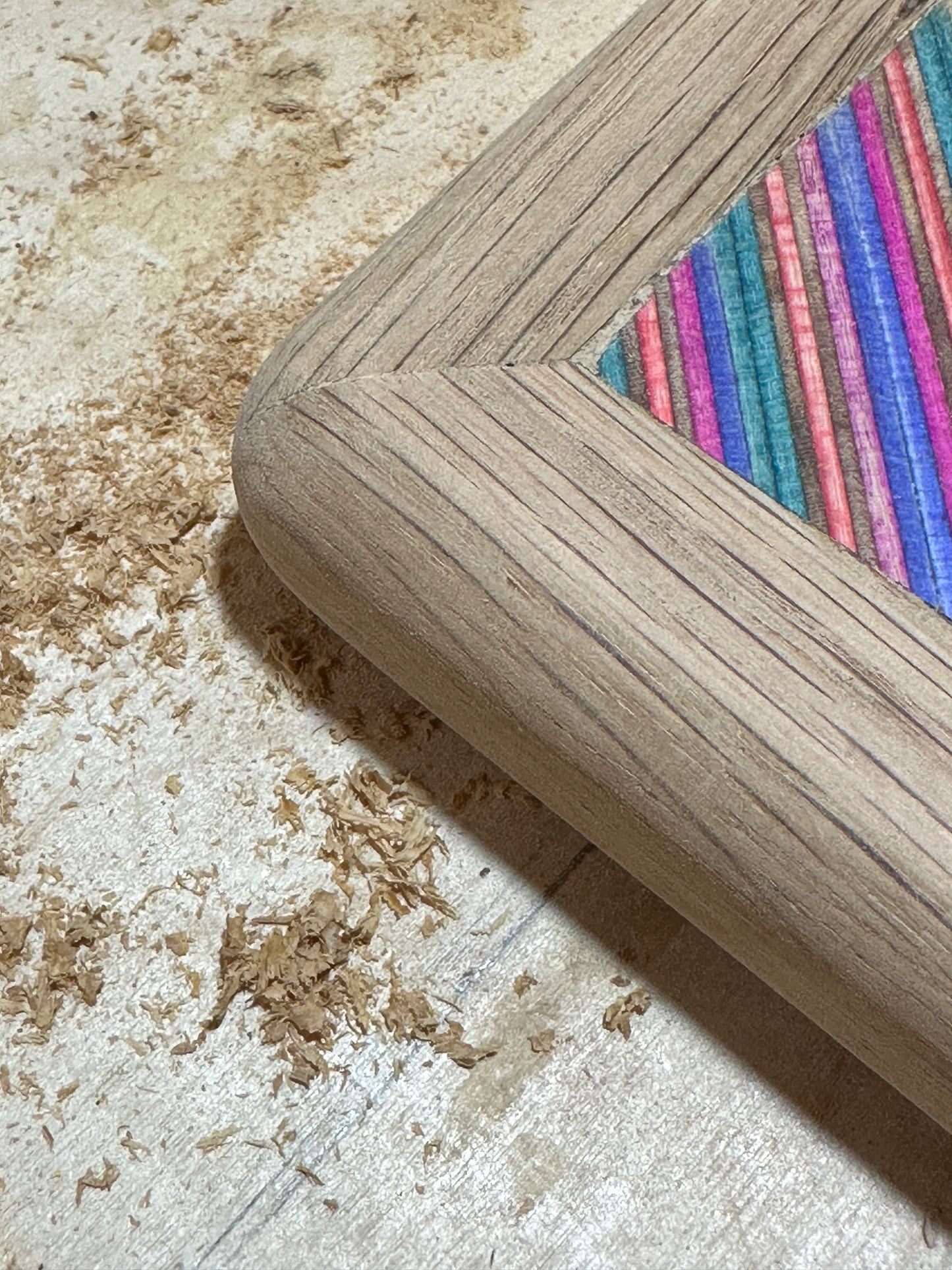 Upcycled Skateboard coffee table. Made with birch plywood & aged English oak