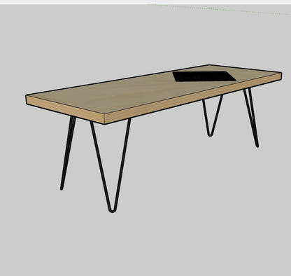 Coffee table with hairpin legs