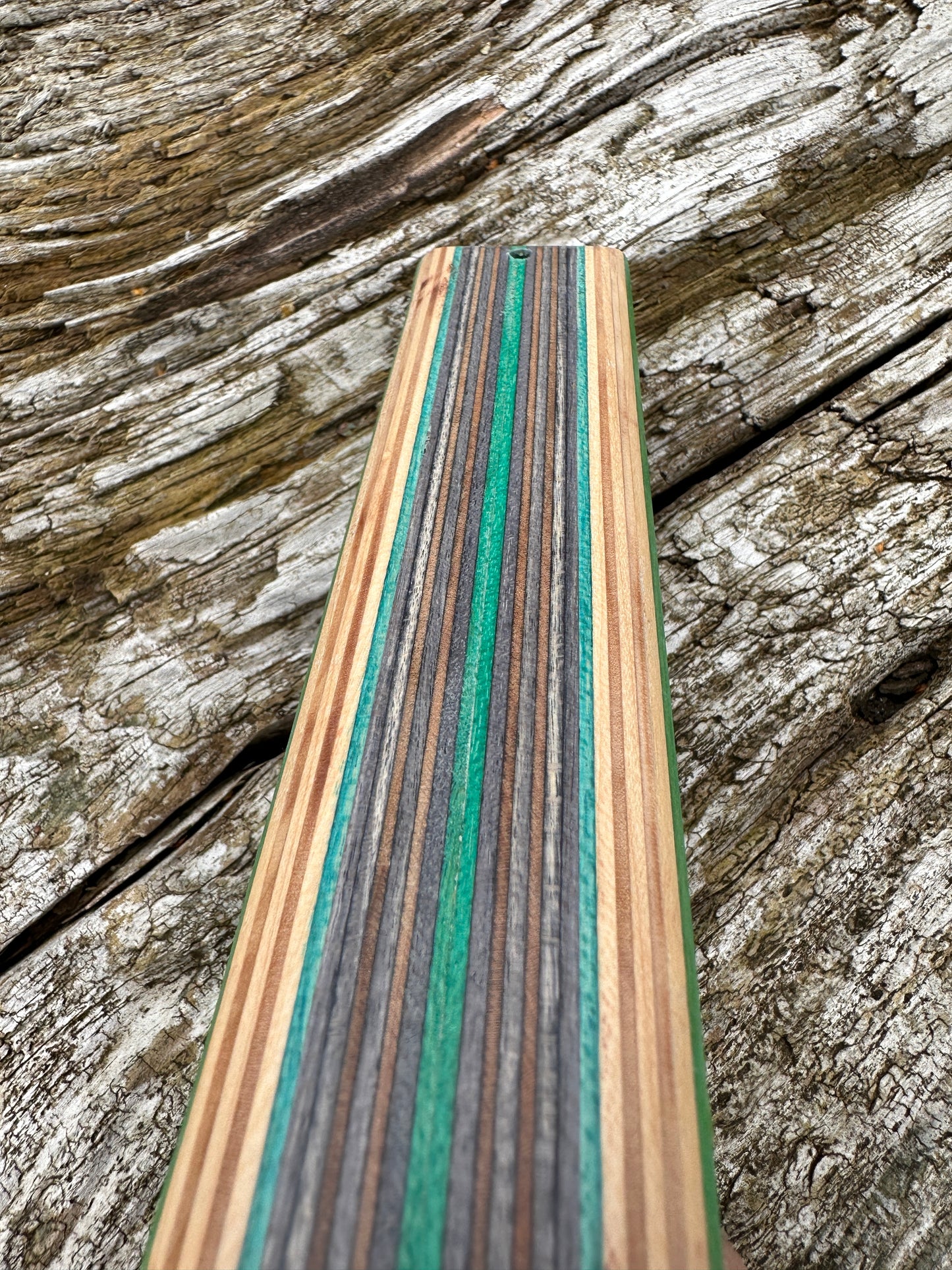 Incense holder. Green & Black upcycled skateboard